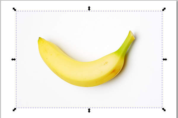 7. バナナの写真を適切な角度に調整する