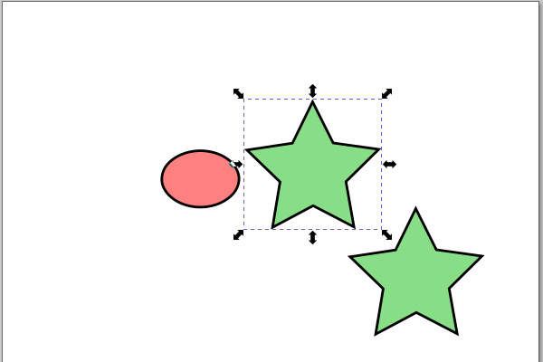 24. 複製先の緑色の星形を選択する