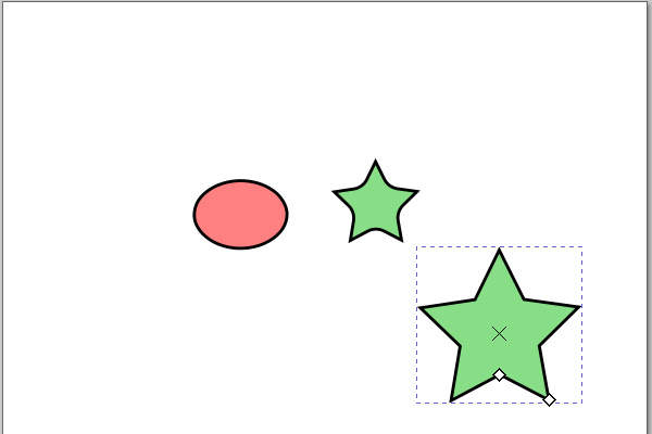 33. 複製元の緑色の星形が編集可能な状態になる