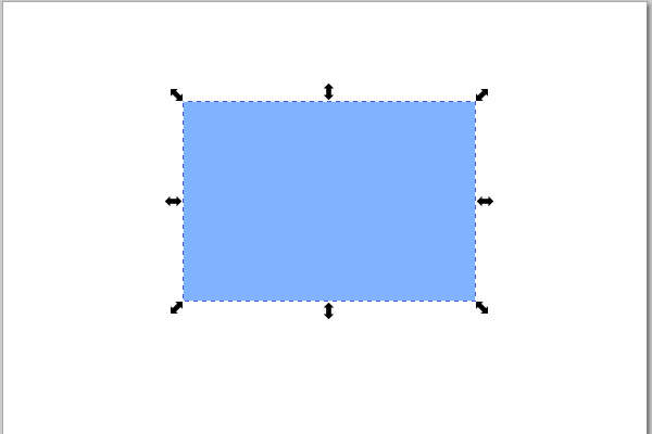 8. 青色の矩形のシェイプが選択される