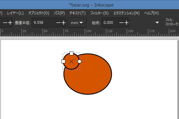 耳を付ける 顔を作る クマのイラストを描いてみる Inkscape入門 0 92版