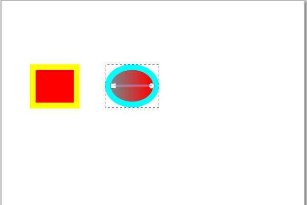49. 線形グラデーションの終点の色が赤色になる